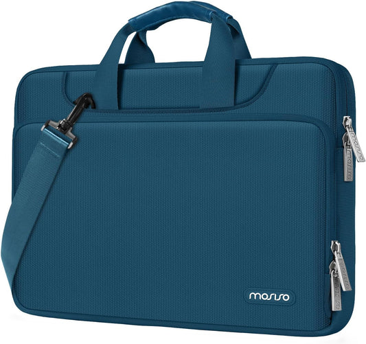 360 Protective Laptop Shoulder Bag Compatible with Macbook Pro 16 Inch 2021 2022 M1 A2485/2019-2020 A2141/Pro 15 A1398, 15-15.6 Inch Notebook, Matching Color Sleeve with Belt, Hunter Green